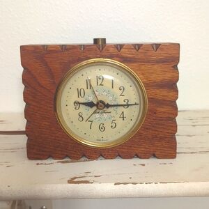 ANTIQUE OAK CASE SETH THOMAS ALARM CLOCK MODEL SS16-K